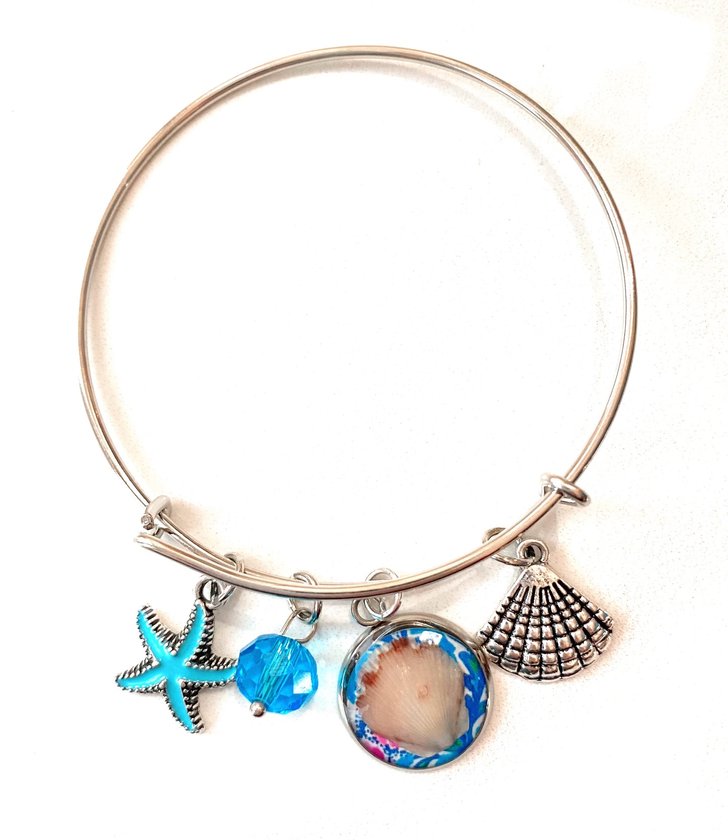 Seashell Ocean Charmed Bangle