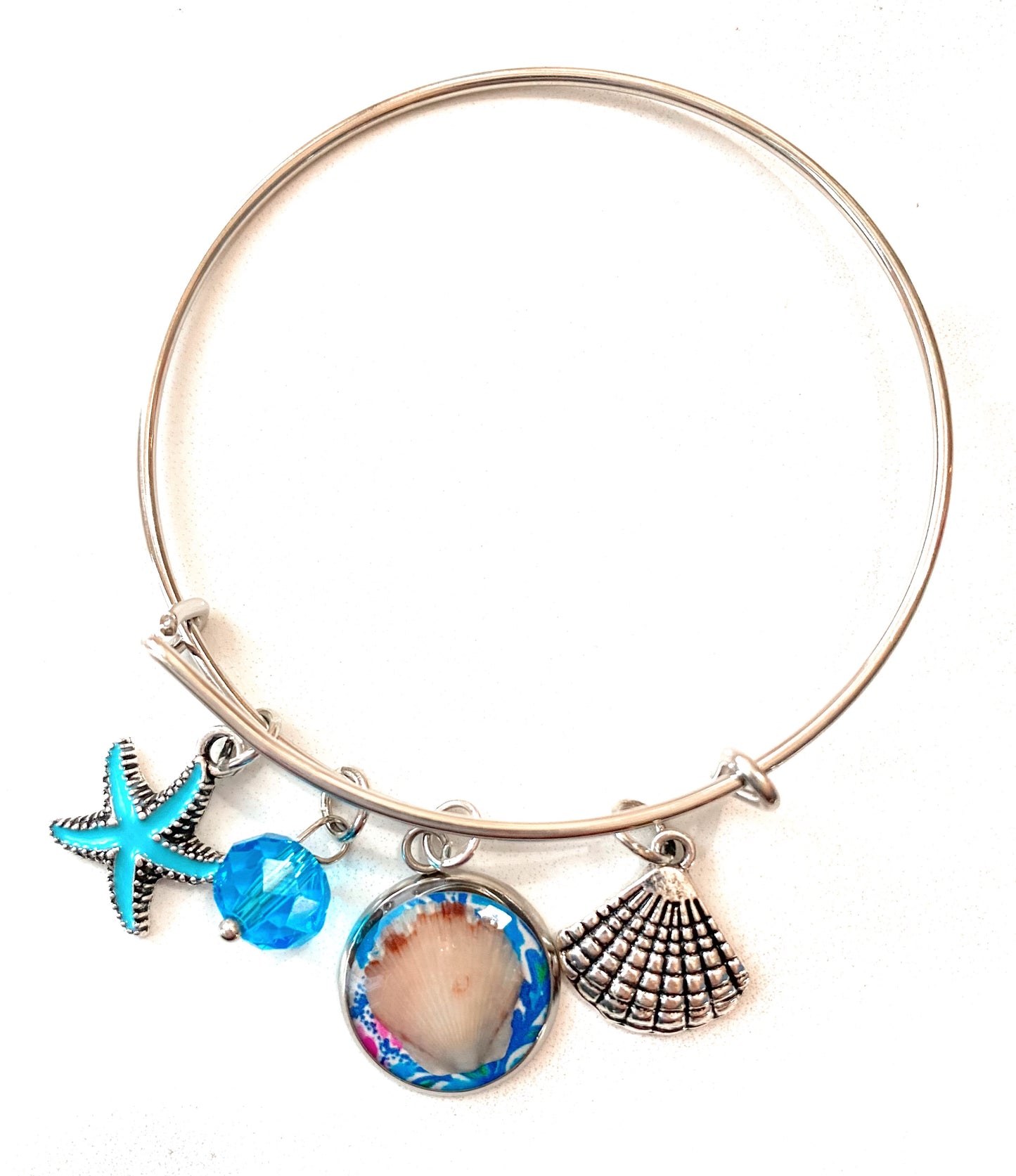 Seashell Ocean Charmed Bangle