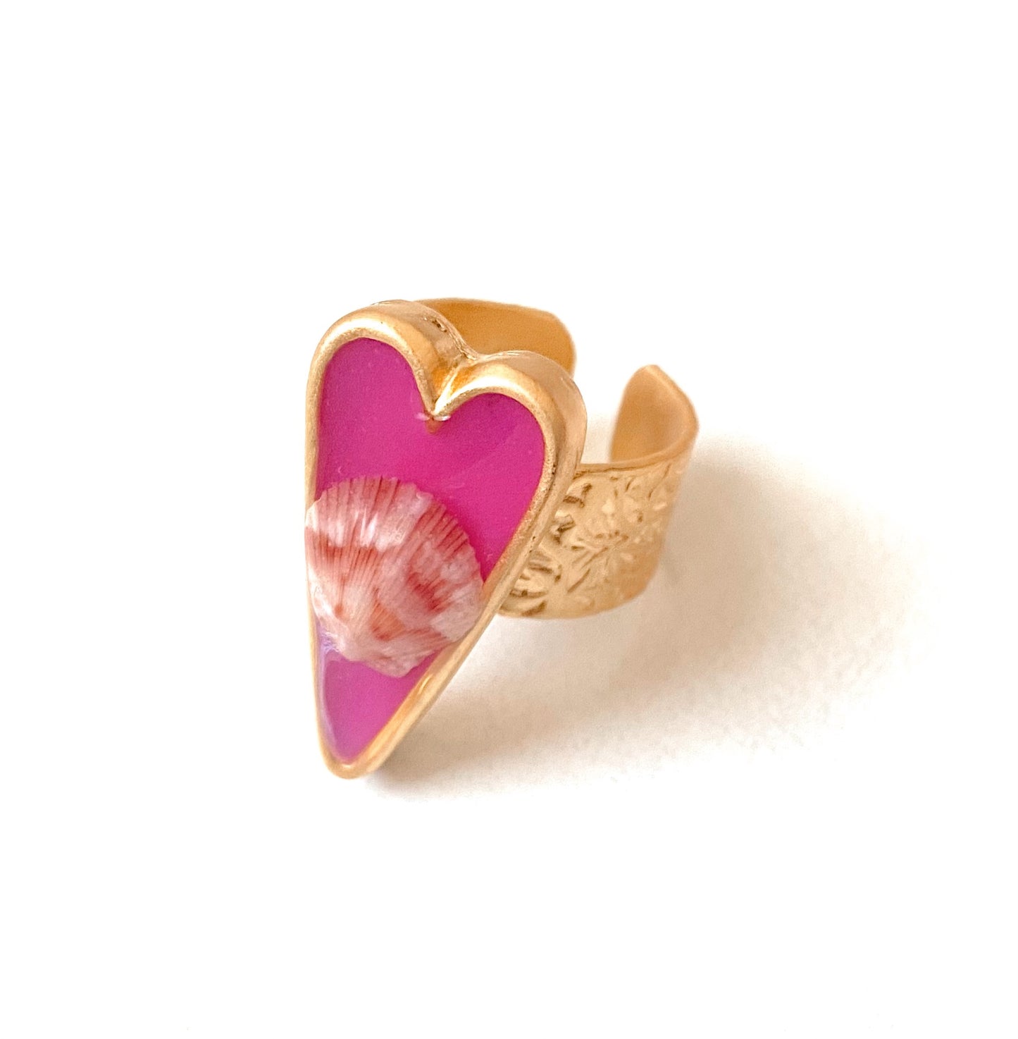 Lover Seashell Ring | Hot Pink