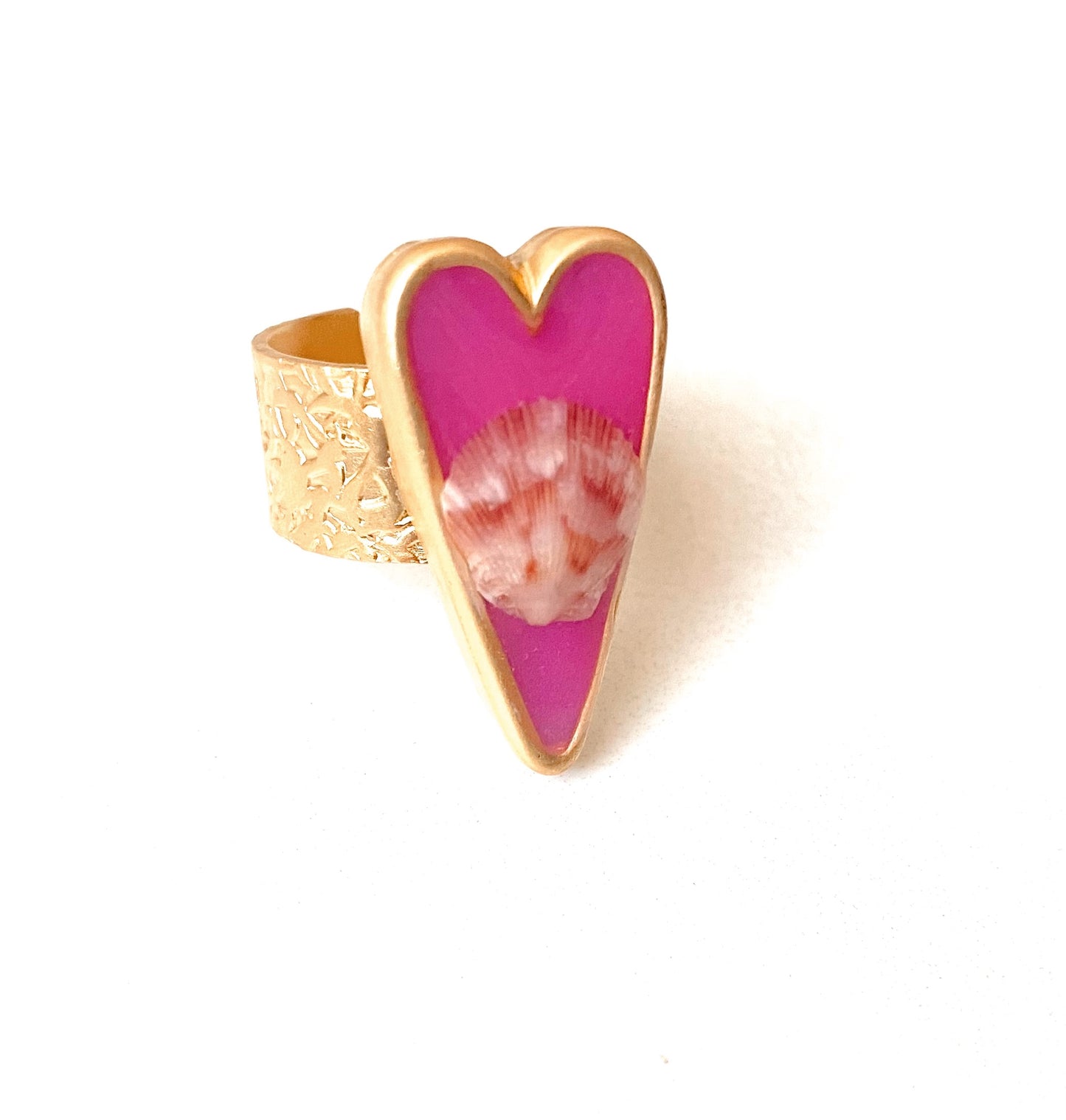Lover Seashell Ring | Hot Pink