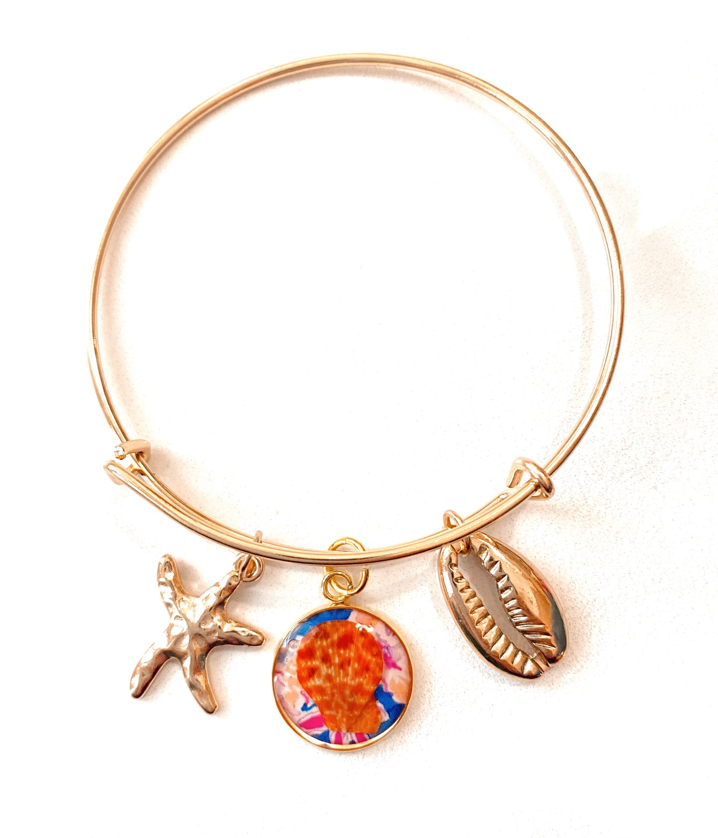 Seashell Ocean Charmed Bangle