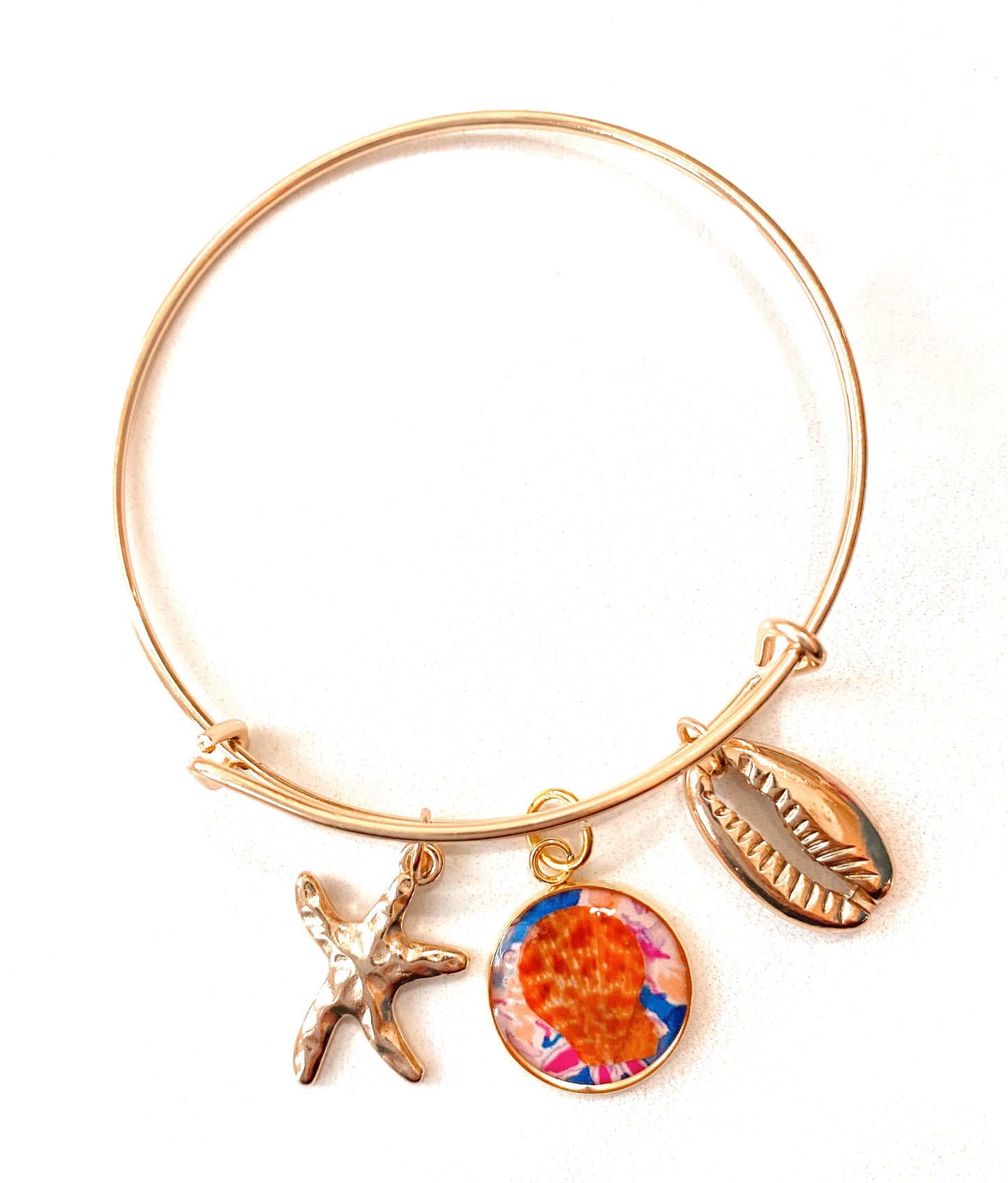 Seashell Ocean Charmed Bangle