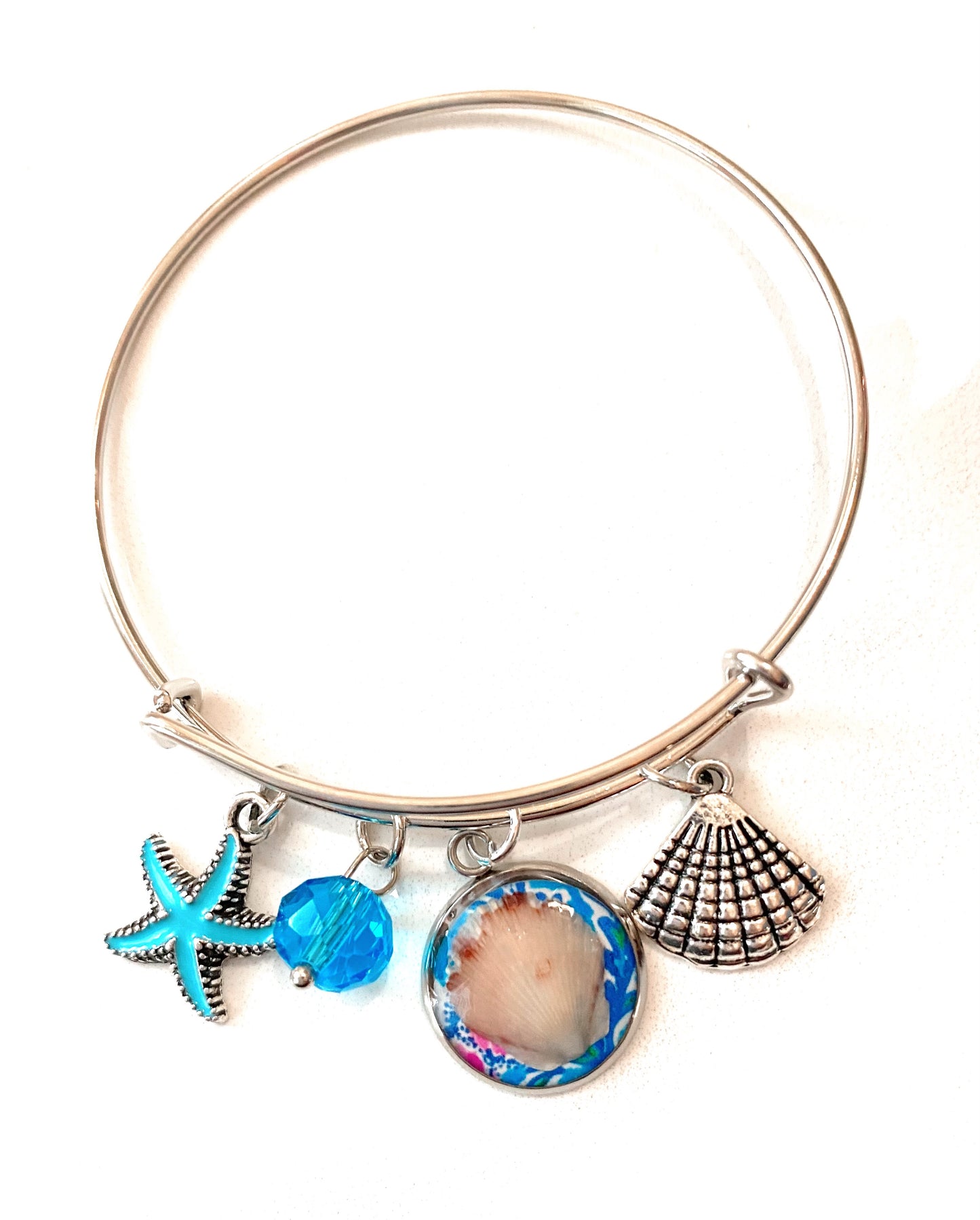 Seashell Ocean Charmed Bangle