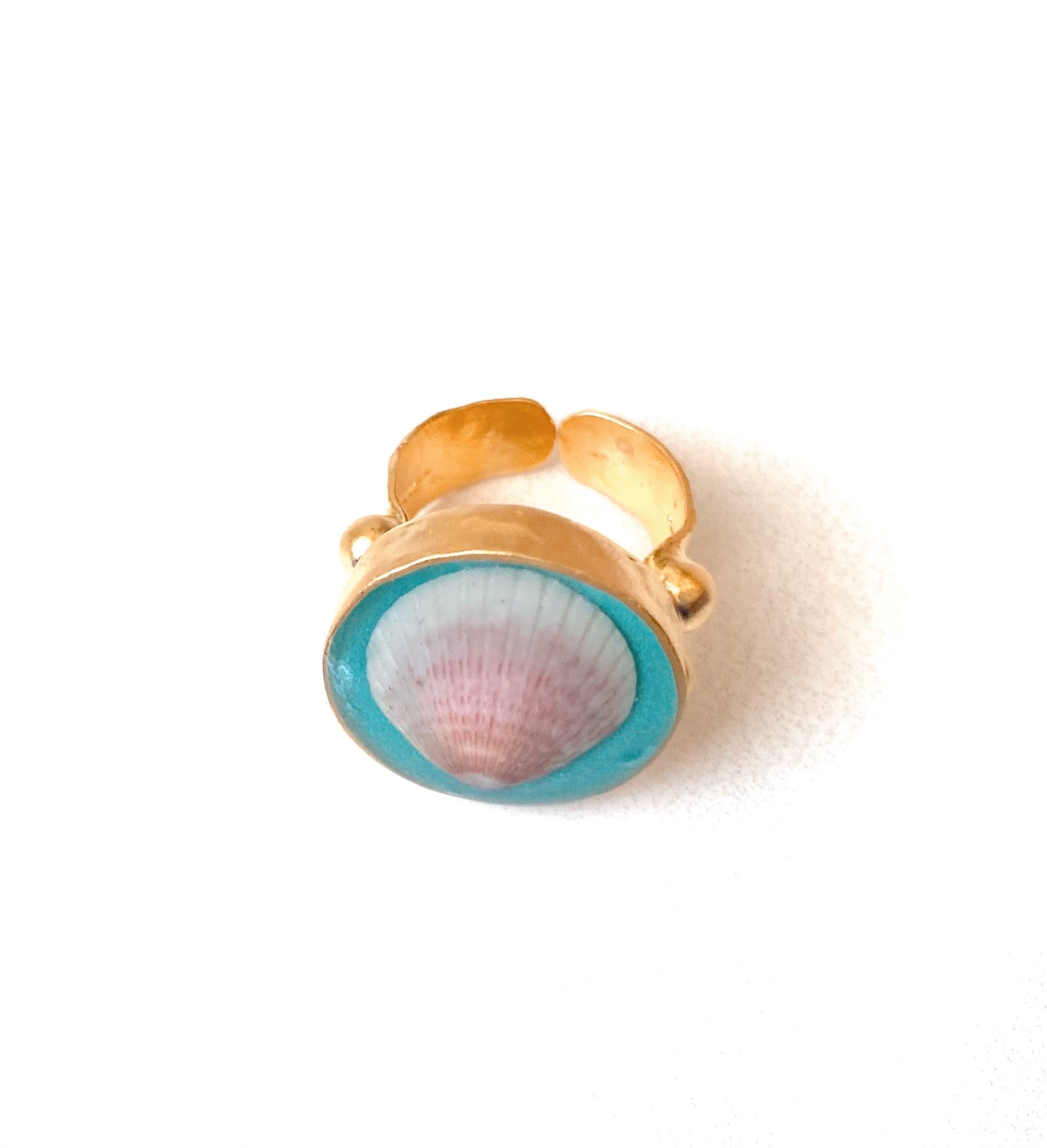 Blush Seashell Ring | Turquoise