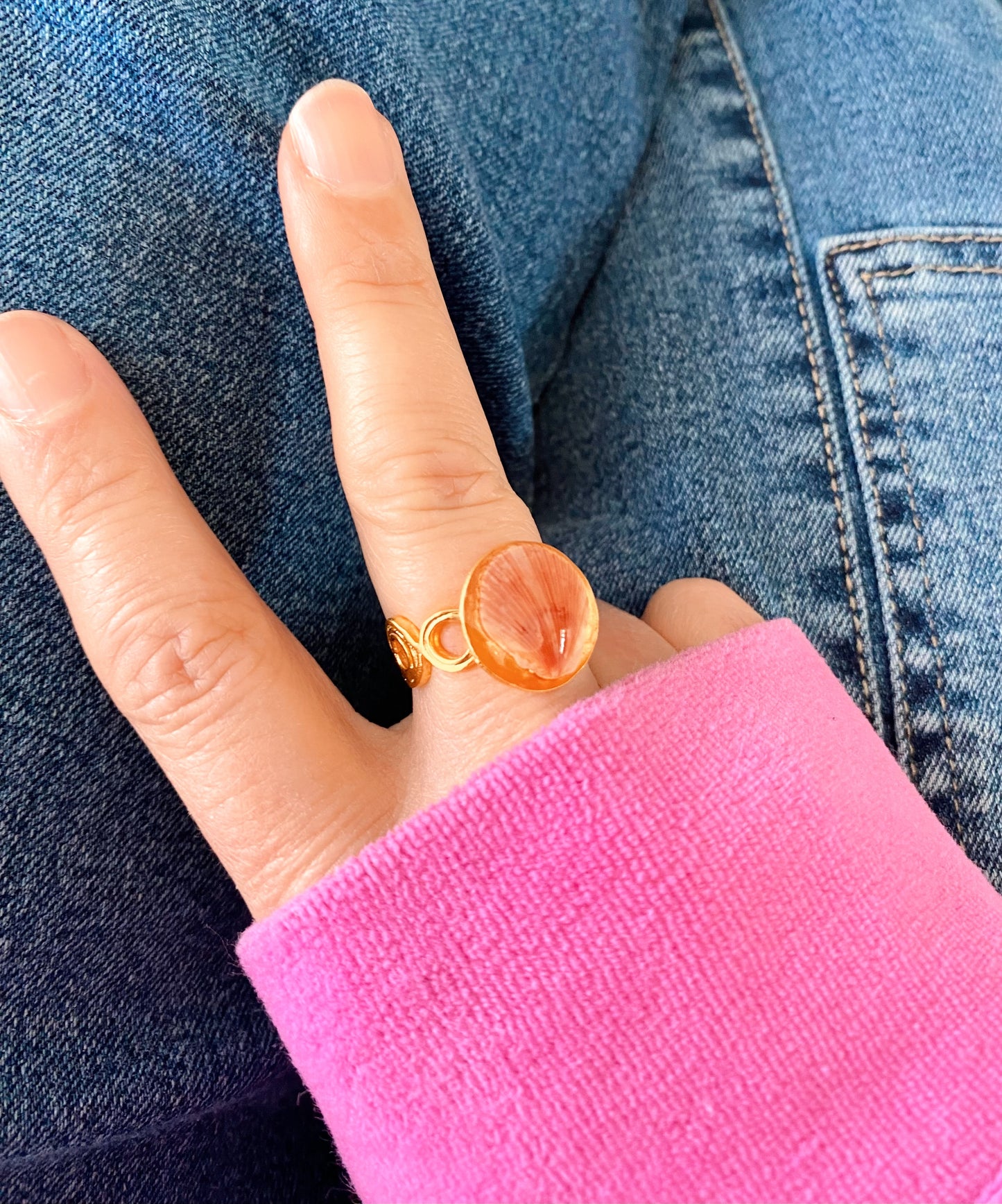 Ember Tide Seashell Ring