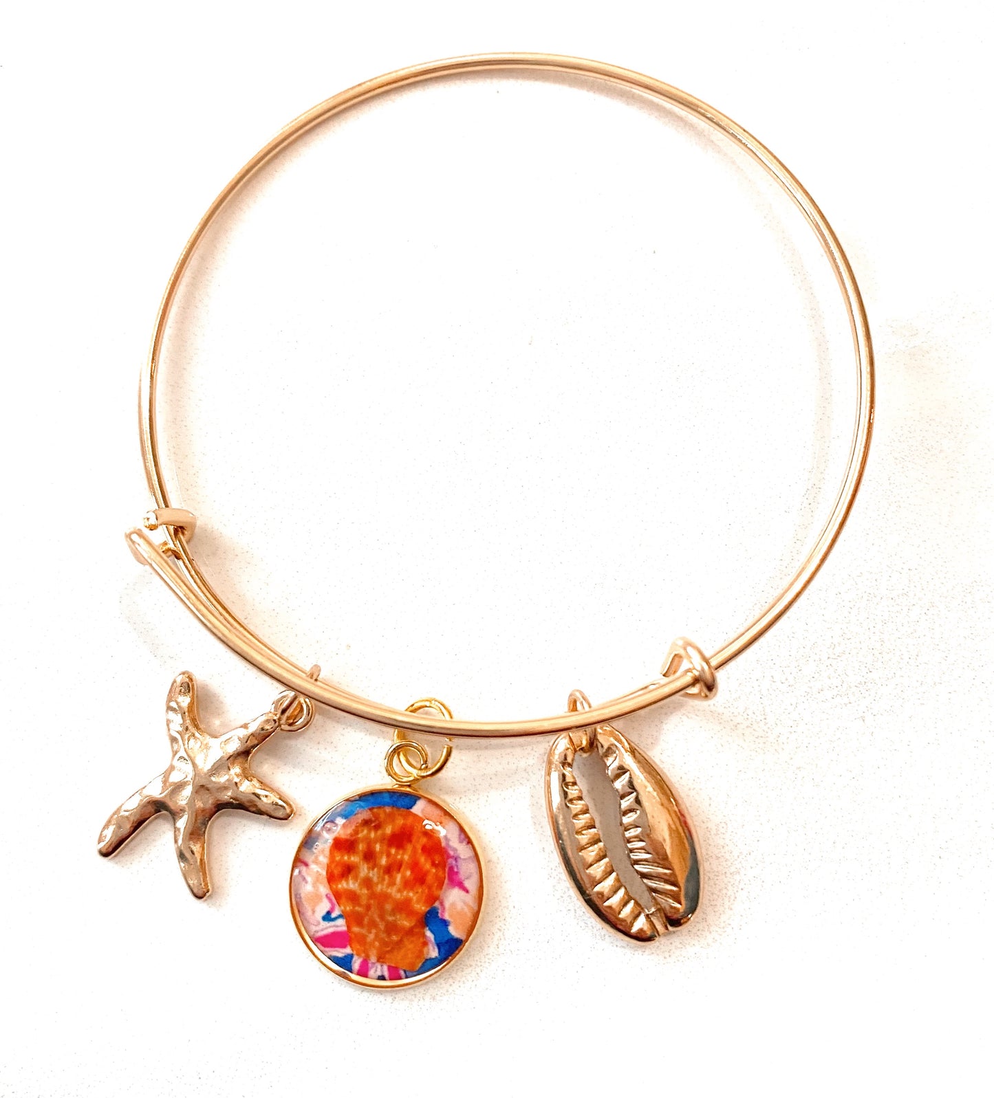 Seashell Ocean Charmed Bangle