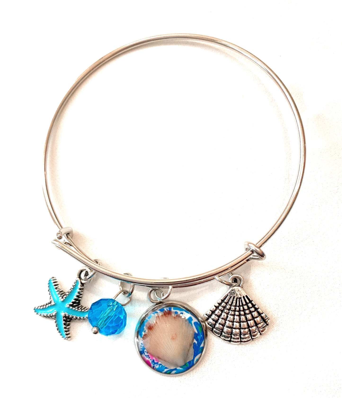 Seashell Ocean Charmed Bangle