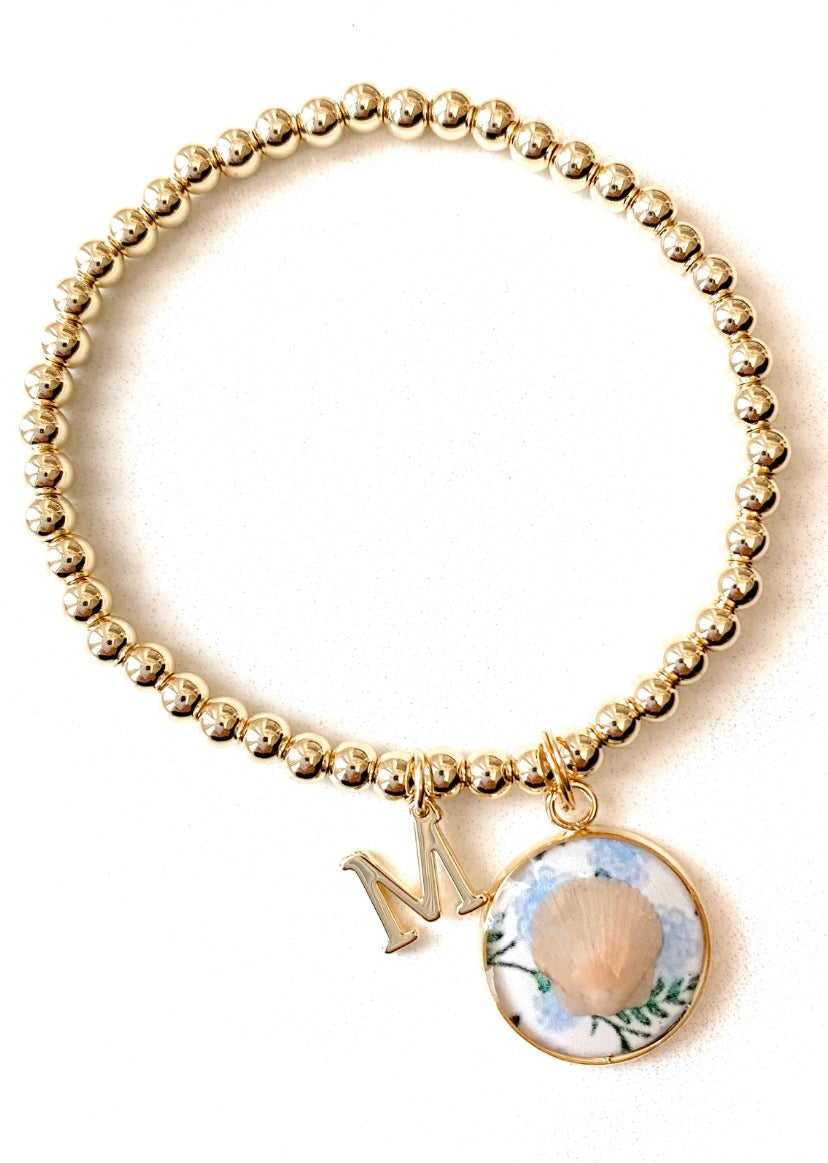 Seaside Love Letter Seashell Beaded Bracelet