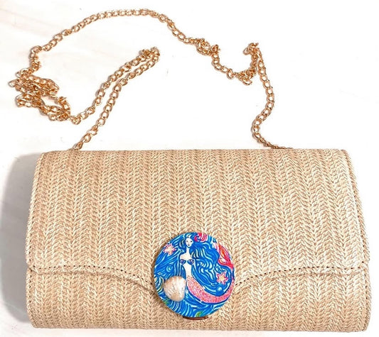 Beige Seashell Mermaid Clutch