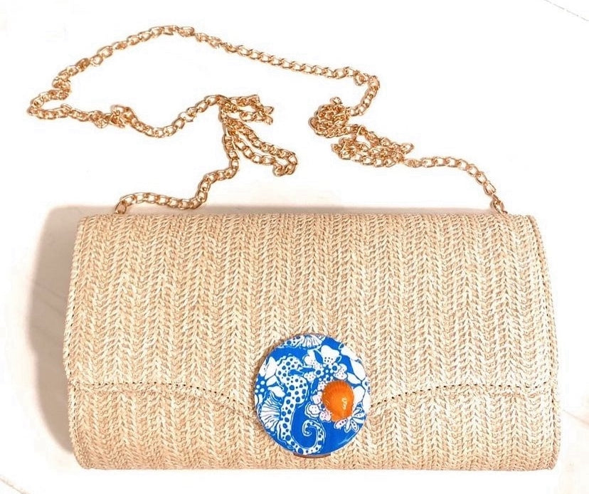 Beige Seashell Seahorse Clutch