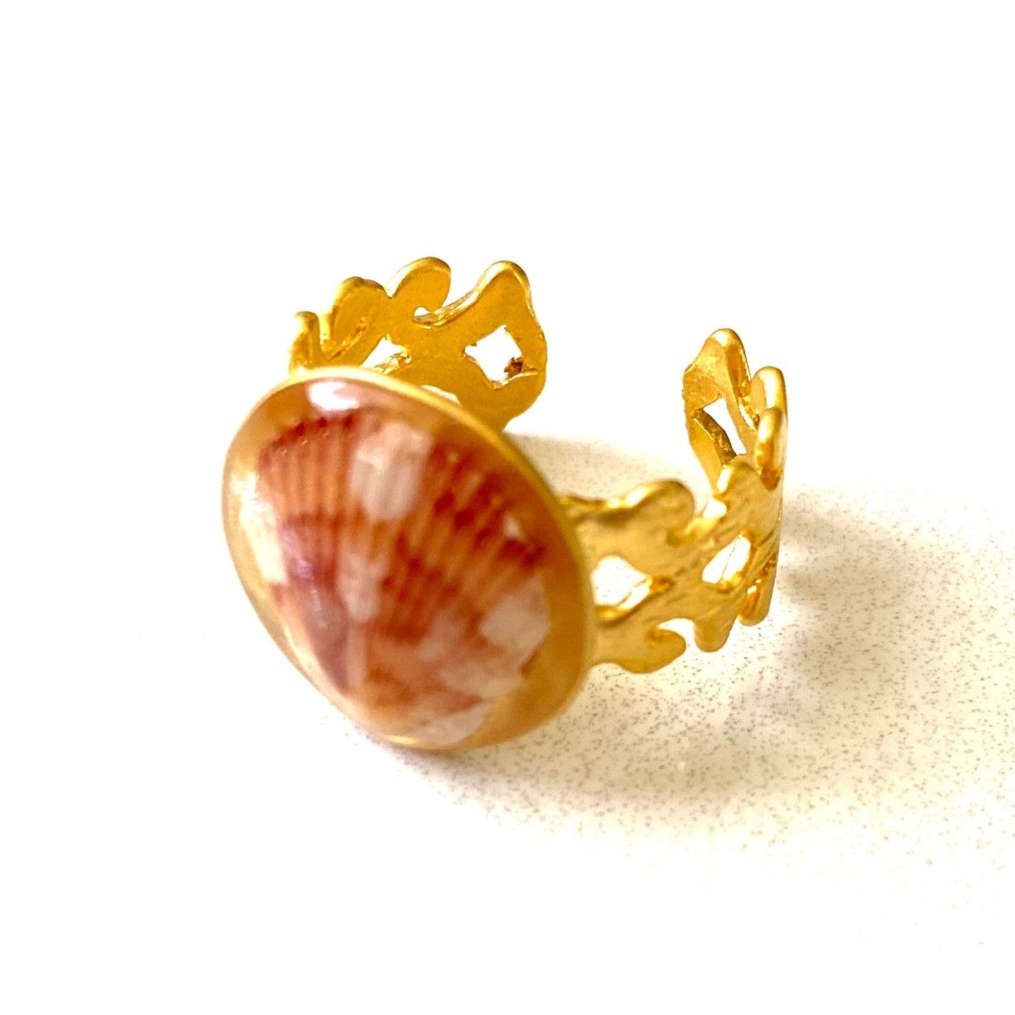 Golden Hour Seashell Ring