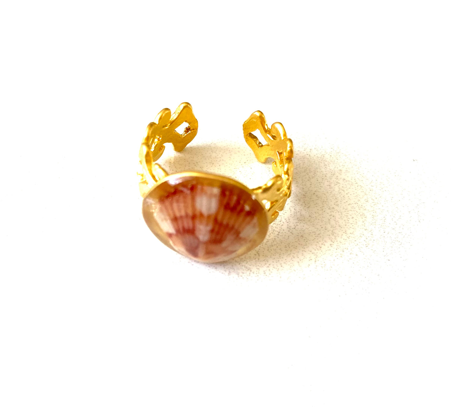 Golden Hour Seashell Ring