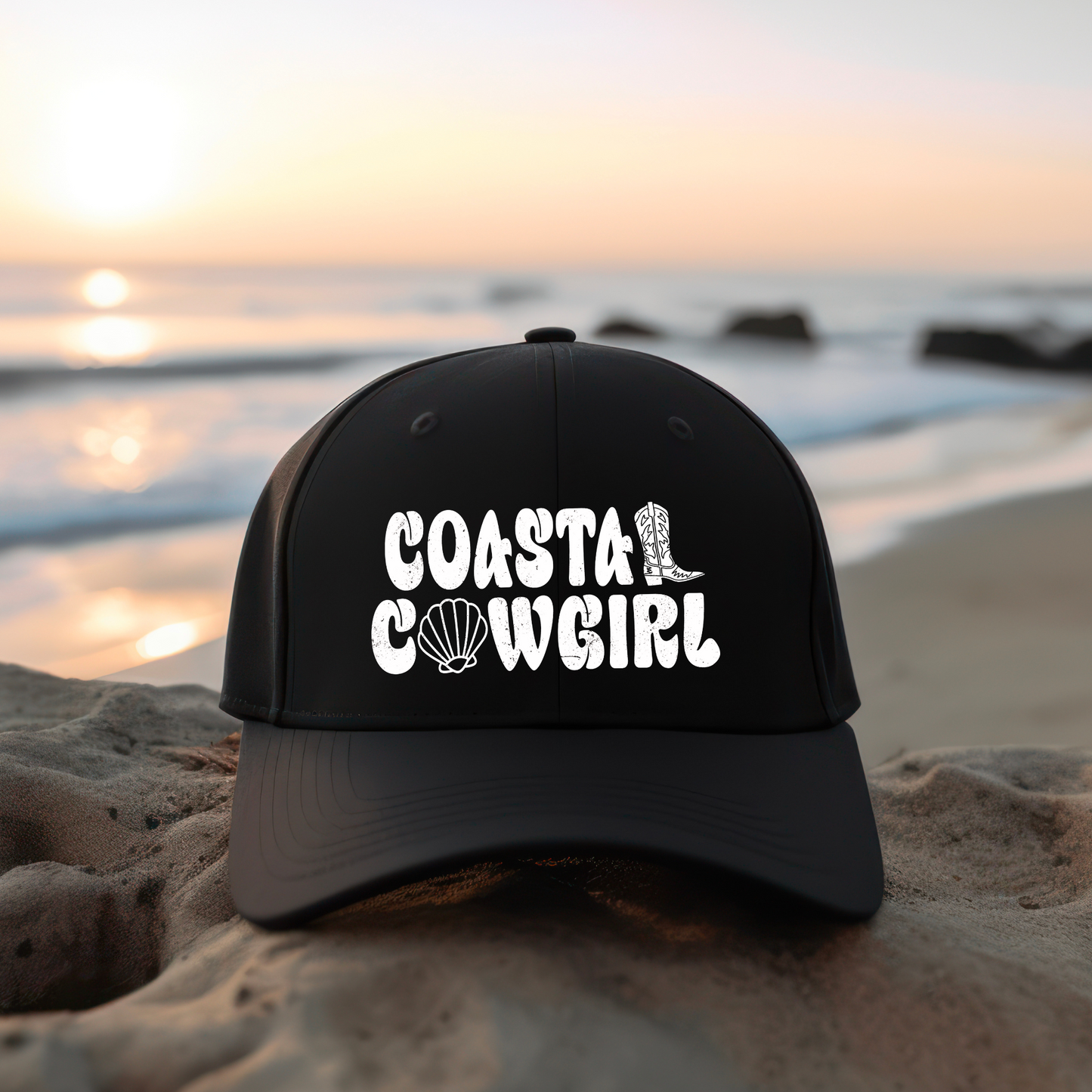 Coastal Cowgirl Black Baseball Cap