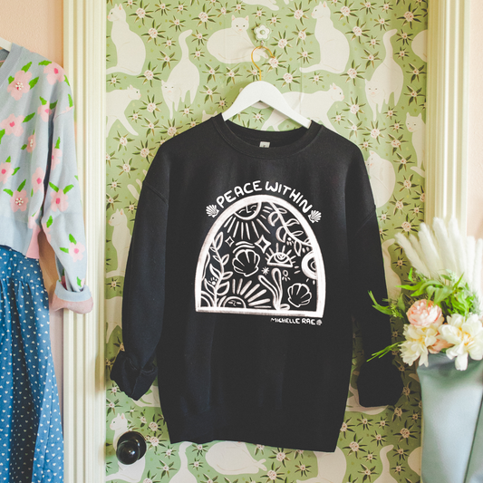 Peace Within Black Crewneck Sweatshirt