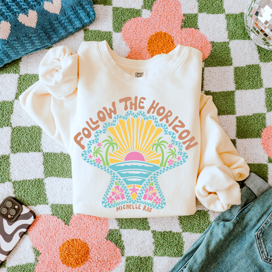 Follow The Horizon Ivory Lightweight Crewneck Sweatshirt