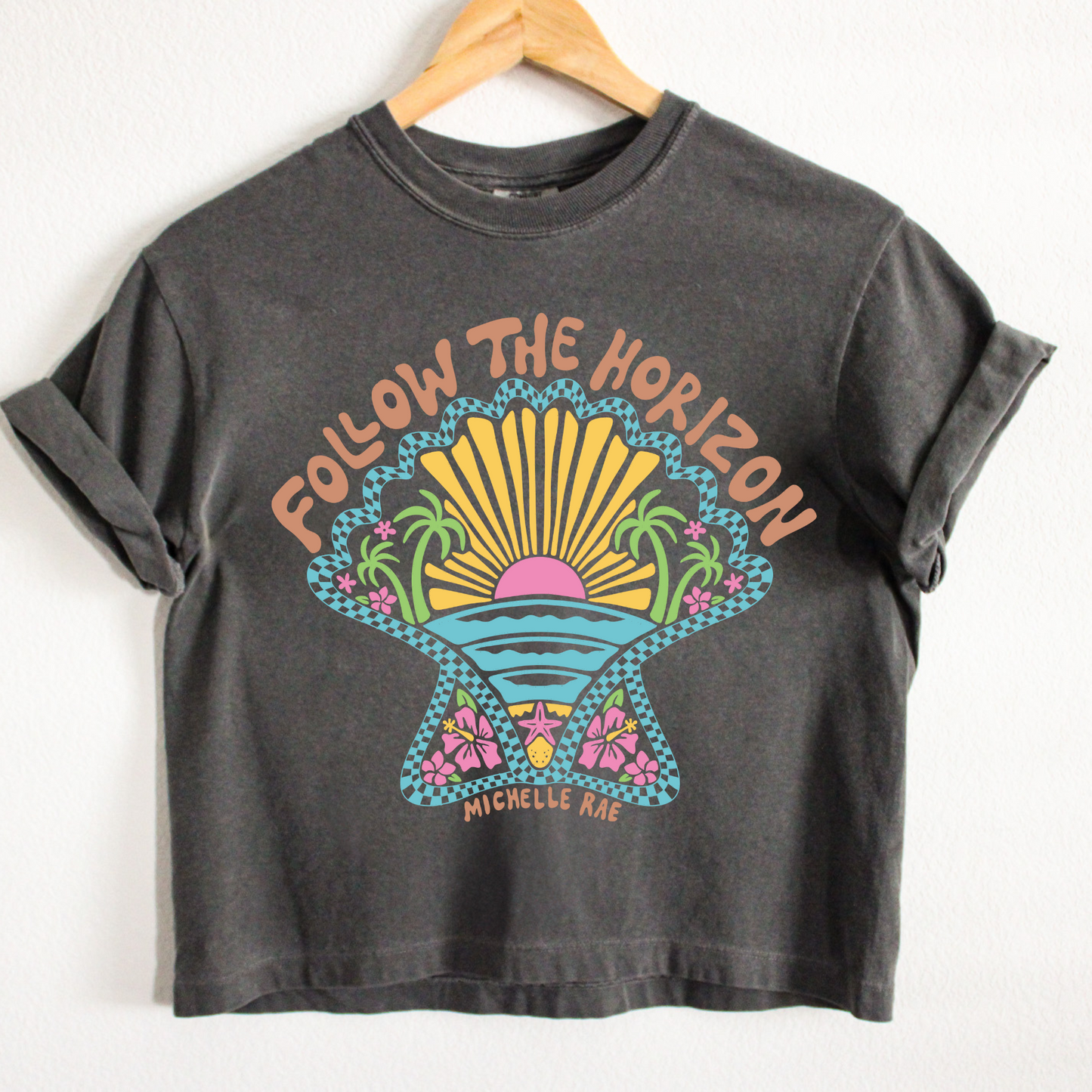 Follow The Horizon Pepper Boxy Tee