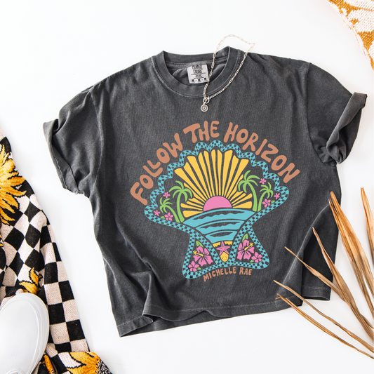 Follow The Horizon Pepper Boxy Tee