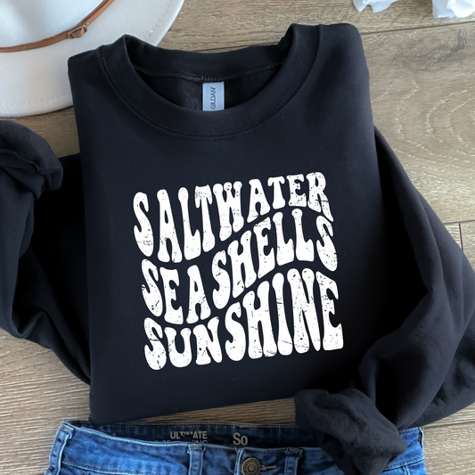 Saltwater Seashells Sunshine Crew Neck Sweatshirt