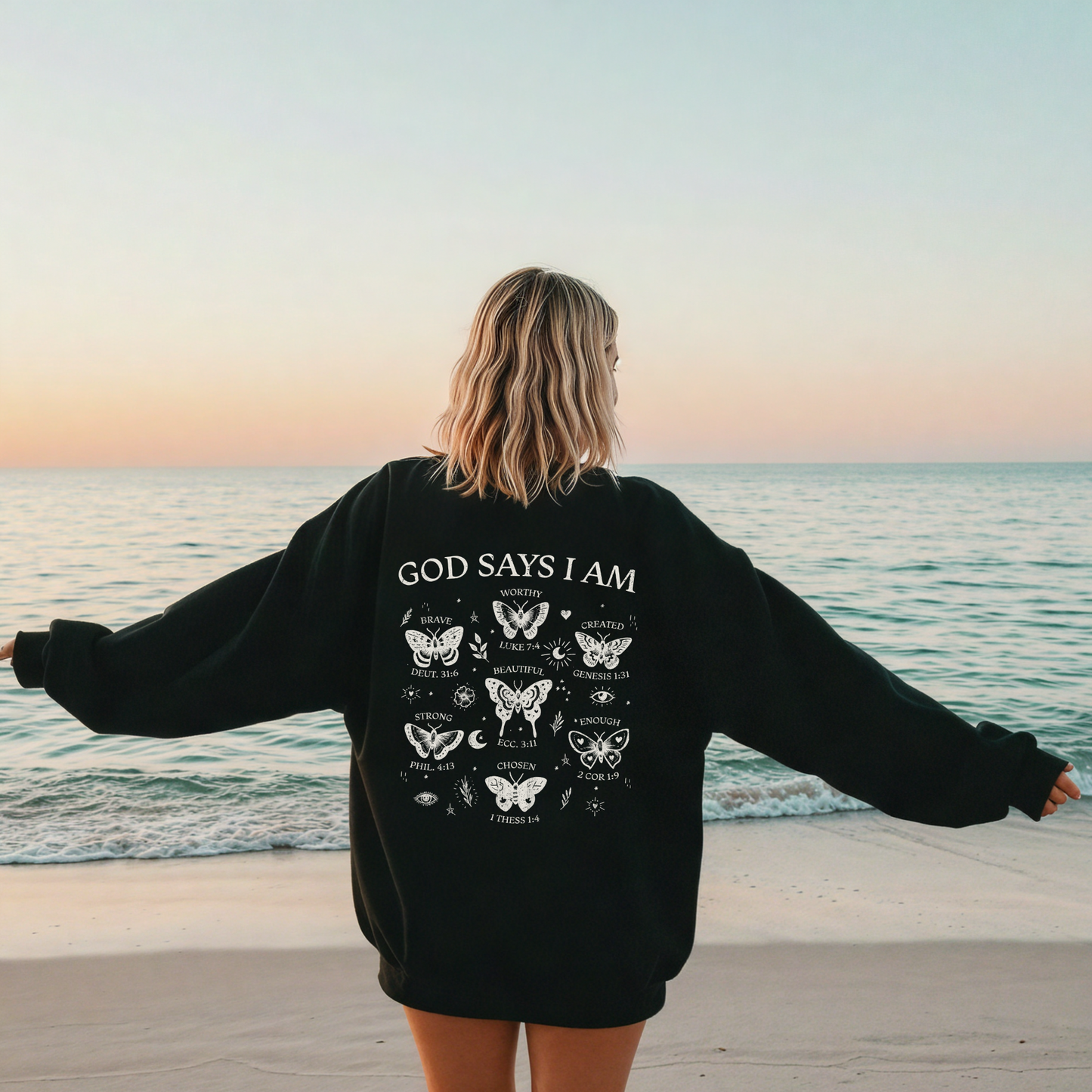 God Says I Am Black or Light Blue Crewneck Sweatshirt