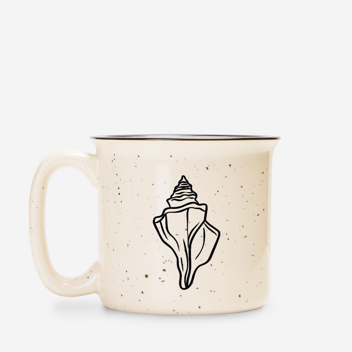 Conch Shell Ceramic Mug Speckled Cream 13oz