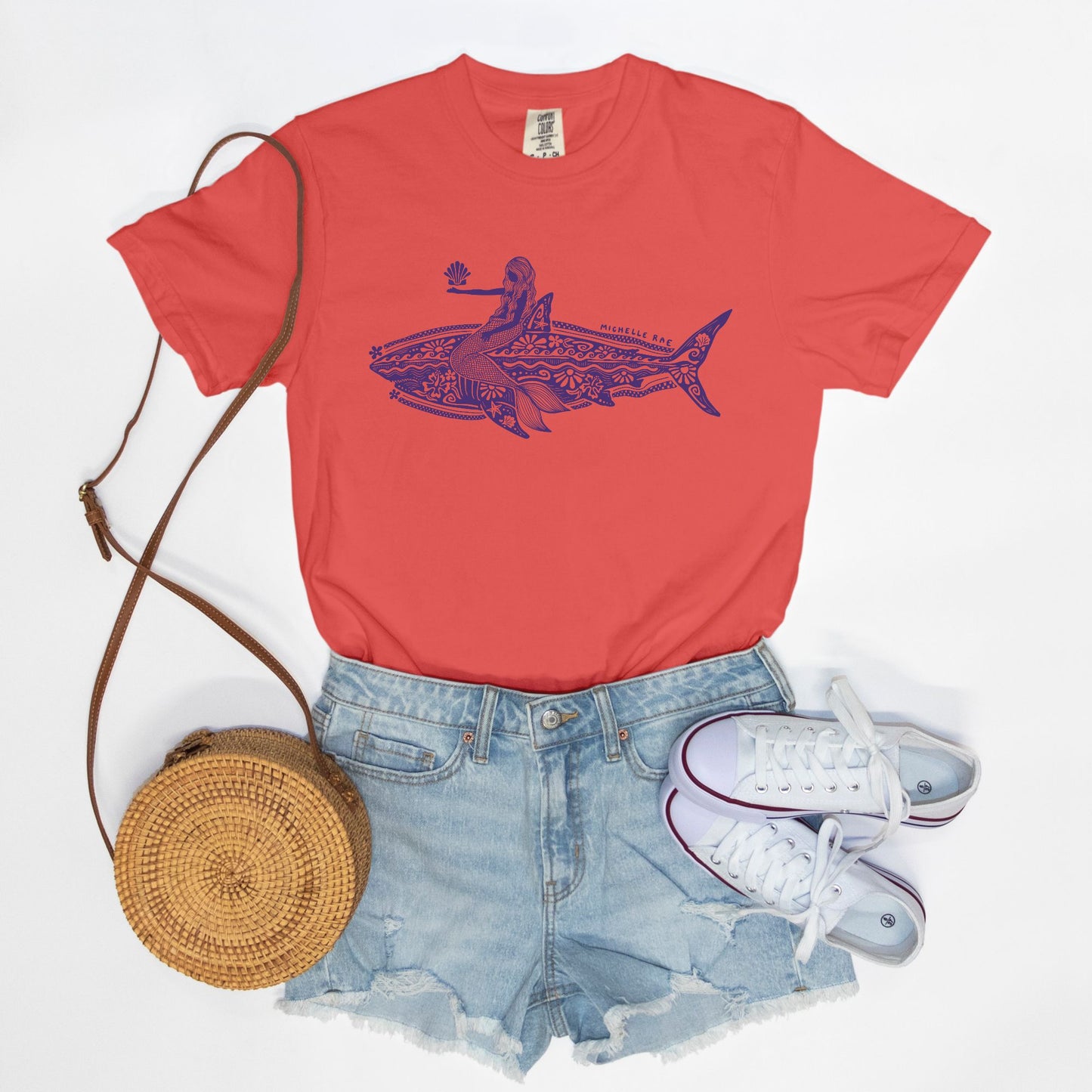 Mermaid Shark Watermelon Tee