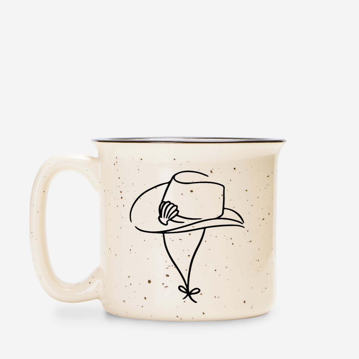 Coastal Cowgirl Hat Ceramic Mug Speckled Cream 13oz