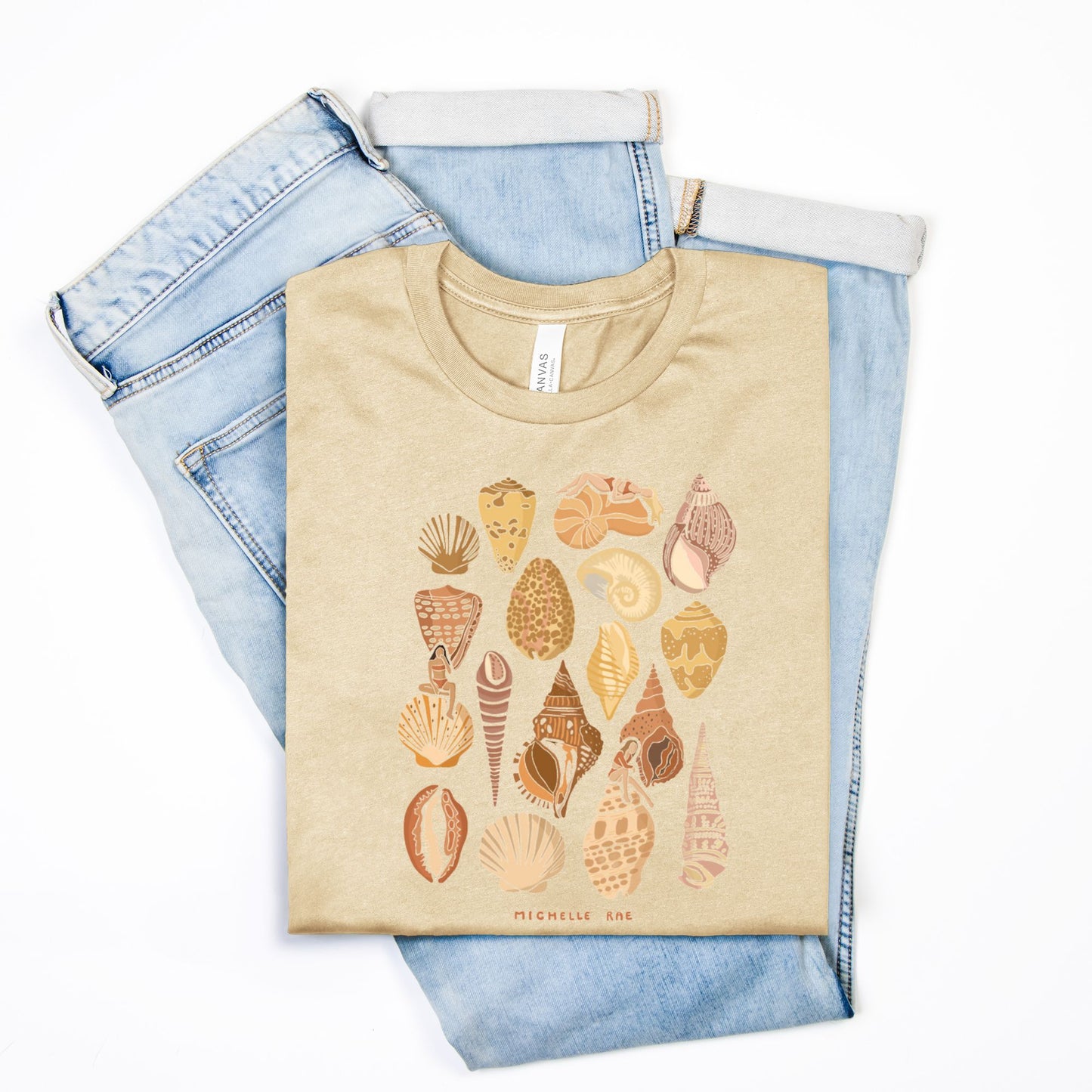 East Coast Girls Seashell Natural Tee