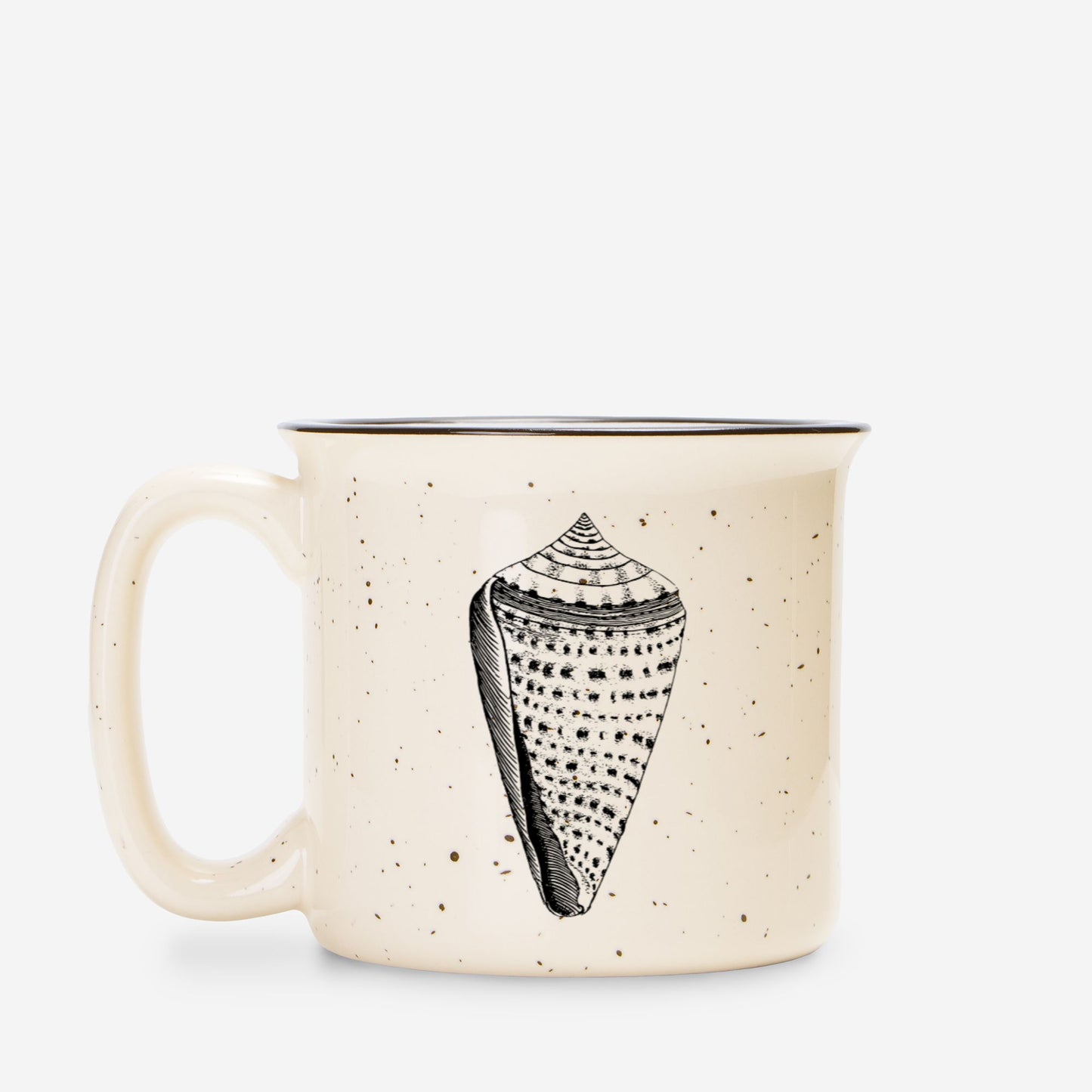 Seashell Ceramic Mug Speckled Cream 13oz