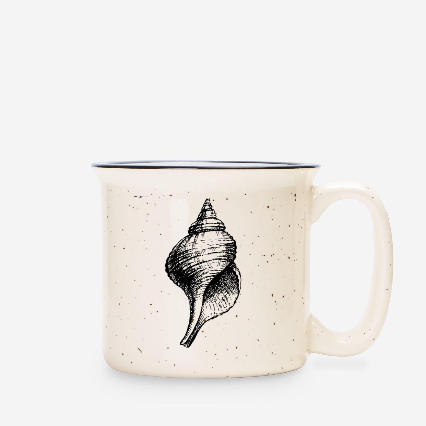 Seashell Ceramic Mug Speckled Cream 13oz