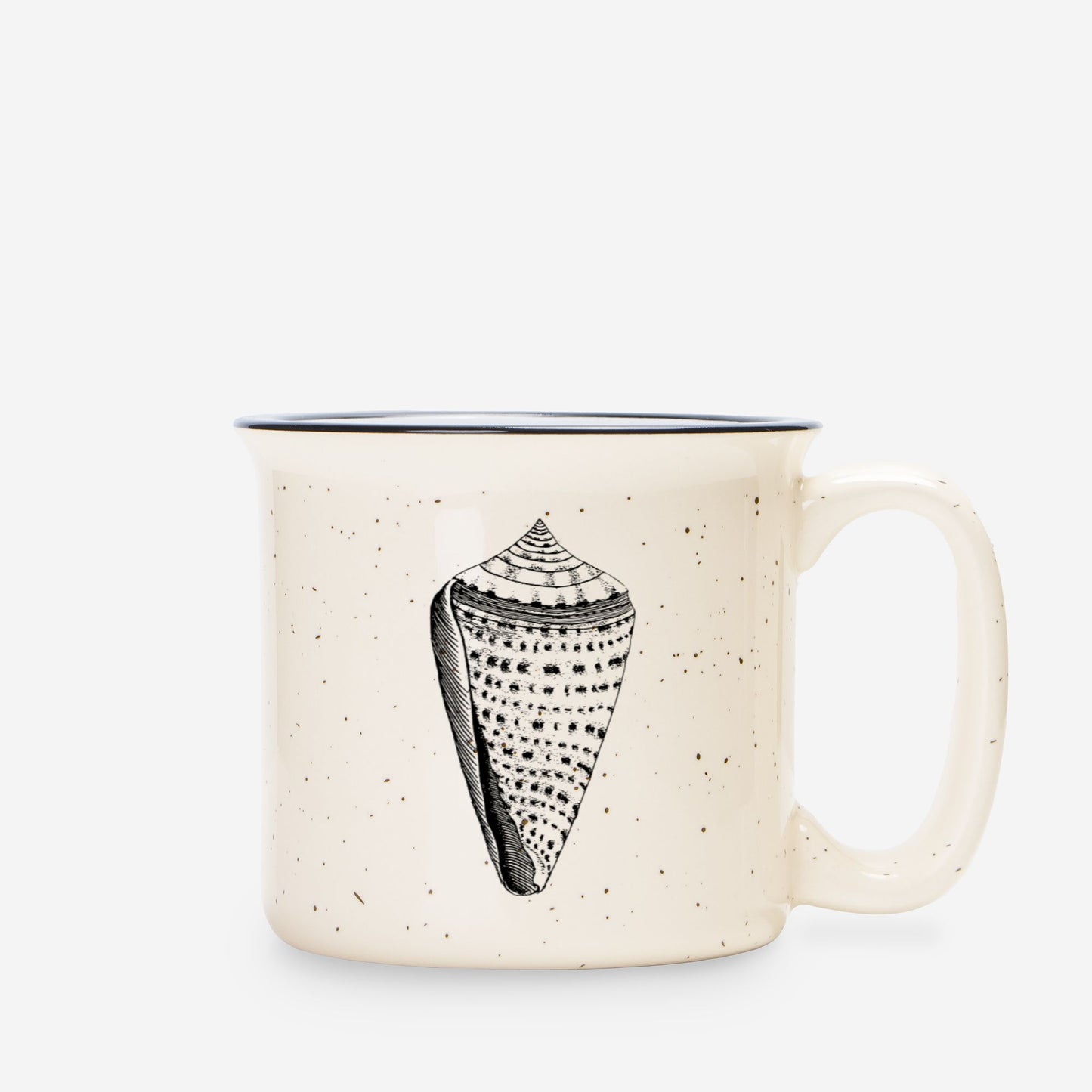 Seashell Ceramic Mug Speckled Cream 13oz