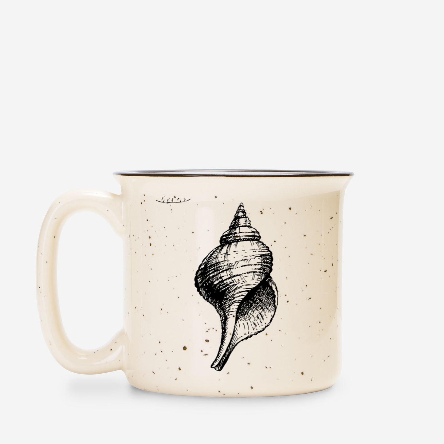 Seashell Ceramic Mug Speckled Cream 13oz