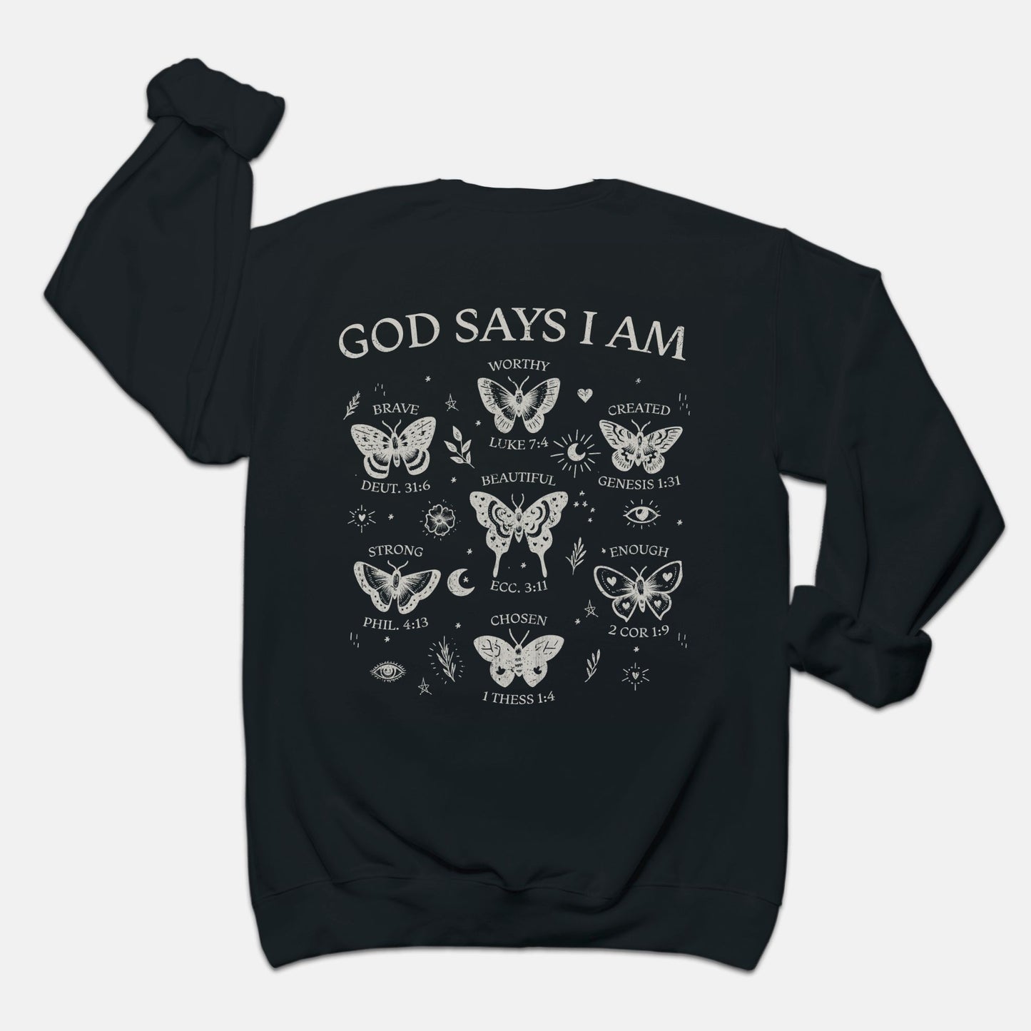 God Says I Am Black or Light Blue Crewneck Sweatshirt