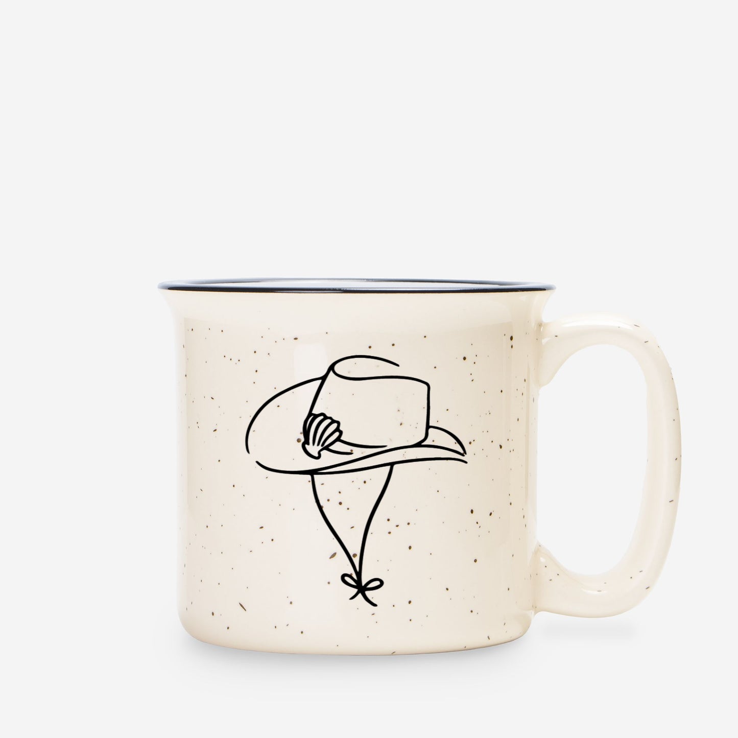 Coastal Cowgirl Hat Ceramic Mug Speckled Cream 13oz