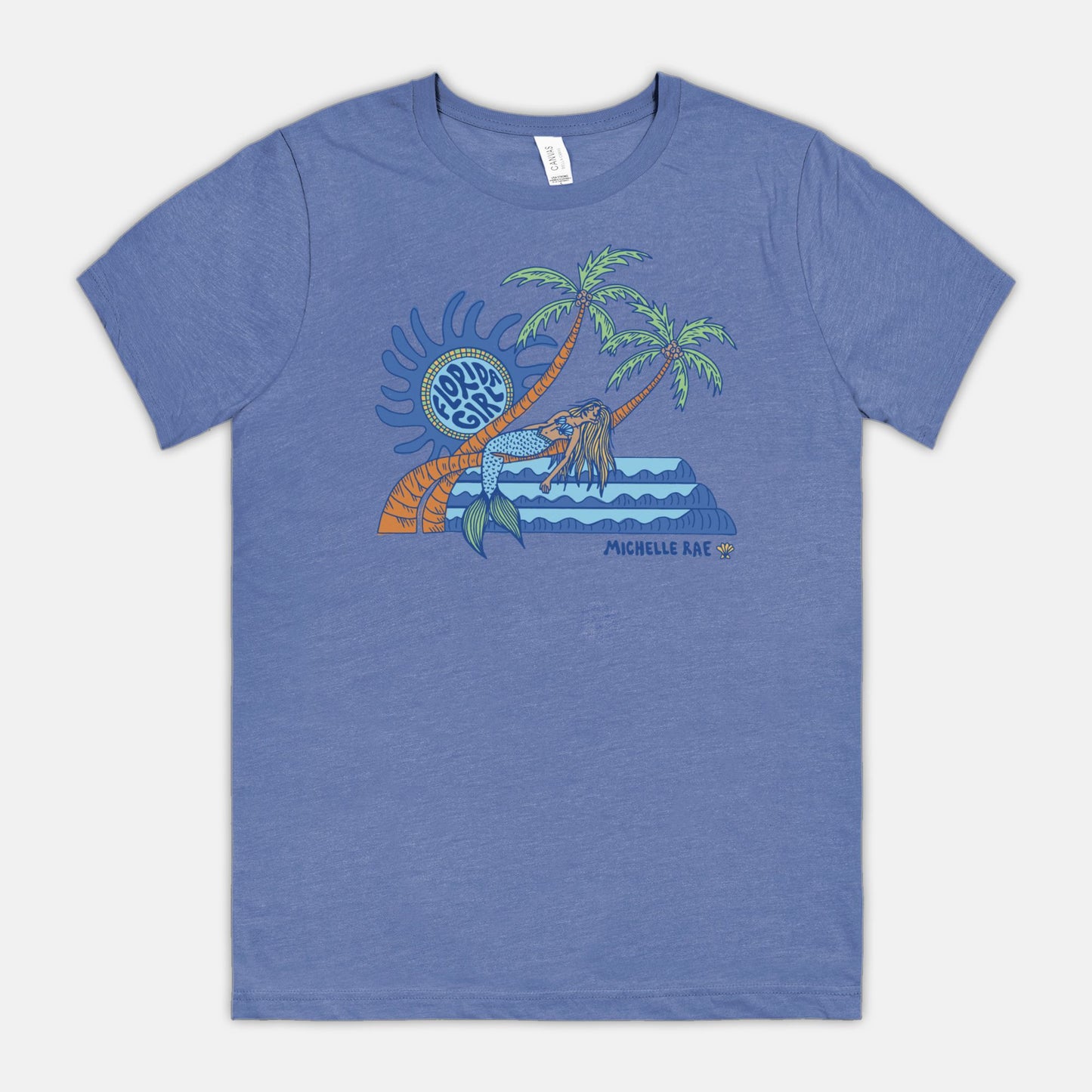 Florida Girl Always Heather Columbia Blue Tee
